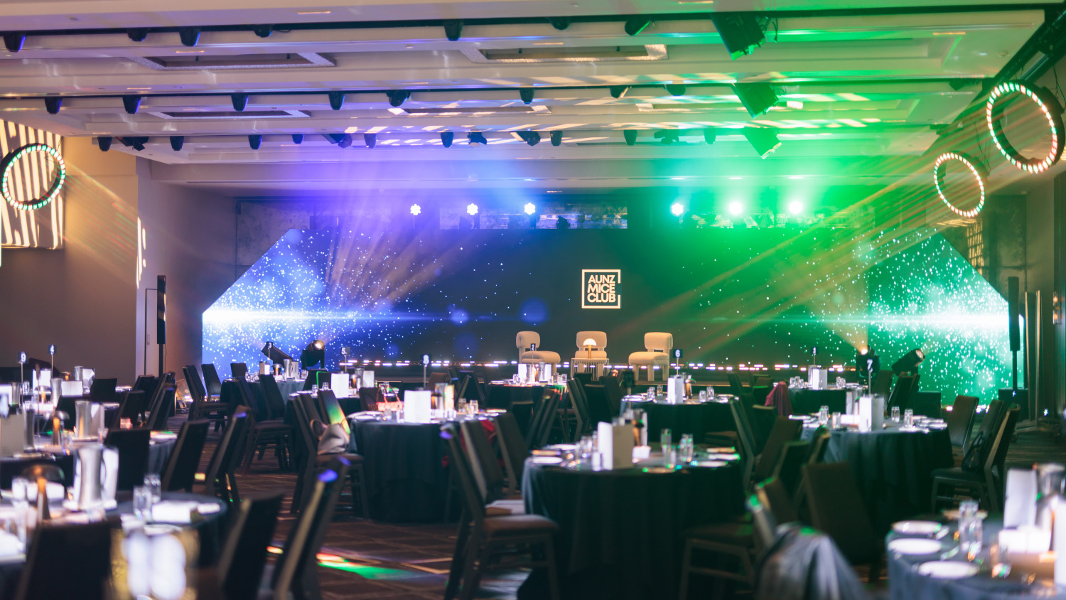 The Sheraton Grand Sydney ballroom prepared for the AUNZ MICE Club event